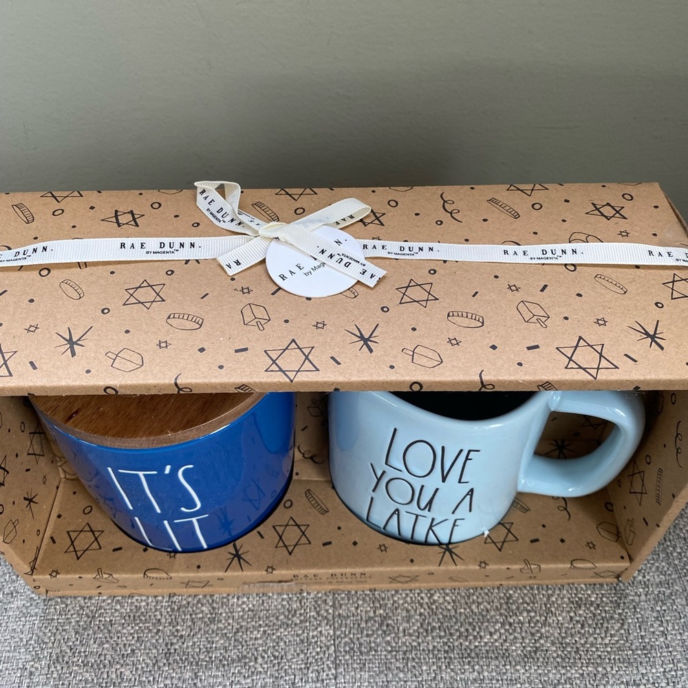 New RAE DUNN 2pc Love You A Latke Mug and Canister Set - Picture 3 of 7